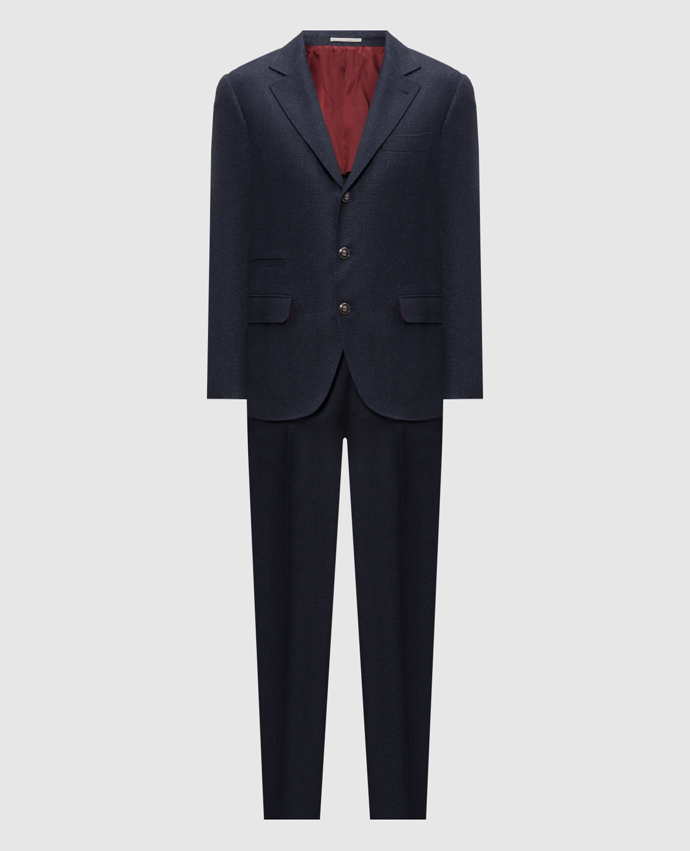 Blue suit made of silk, linen and wool Brunello Cucinelli
