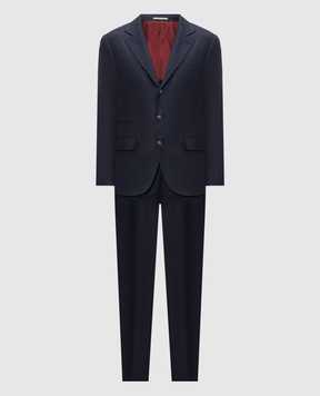 Brunello Cucinelli Blue suit made of silk, linen and wool MZ403LDTH5