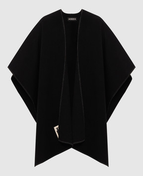 Ann Demeulemeester Black poncho with wool Ovart B0014418FA510