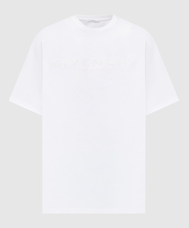 White silk t-shirt with logo