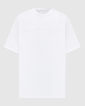 Givenchy White silk t-shirt with logo BM71NK3YSF