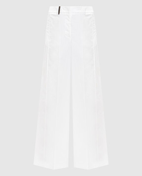 Peserico White pants with brand patch P0486101979