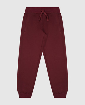 Dolce&Gabbana Children's burgundy joggers with logo embroidery L4JPWIG7QK0814