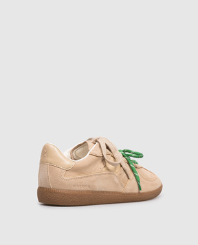 Nokwol Beige suede August sneakers with logo AUGUST