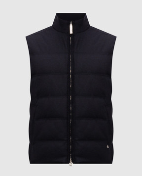 Stefano Ricci Blue wool and cashmere down vest MDJ63002105803