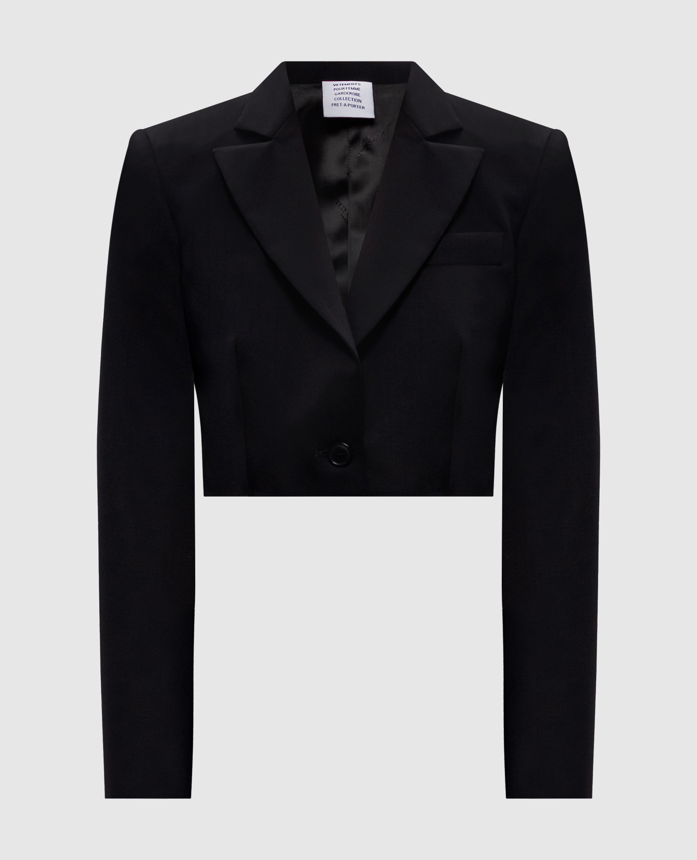 

Black cropped wool jacket Vetements