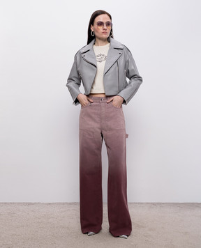 Babe Pay Pls Gray leather jacket 2516GRAND