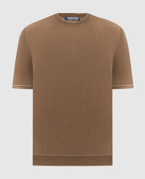 Bertolo Cashmere Brown cotton T-shirt 902204002056