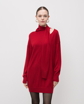 Twinset Red wool dress with logo 252AT3100