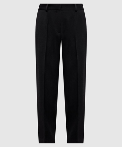 Black wool and cashmere pants