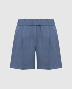Brunello Cucinelli Blue linen shorts MH126P8955