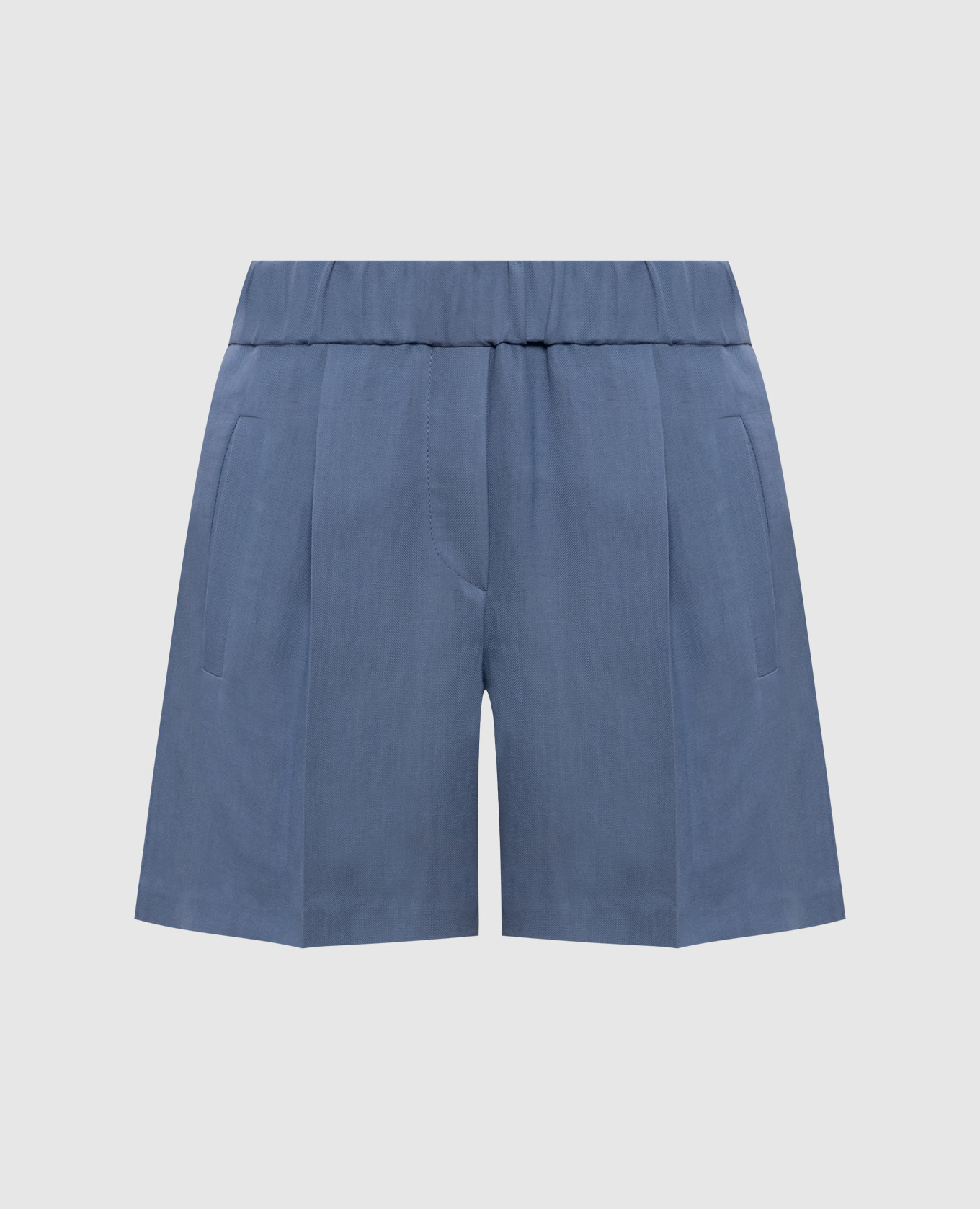Blue linen shorts