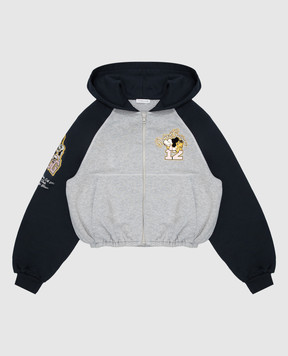 Dolce&Gabbana Children's gray sports jacket with print L5JWDGG7P7F26