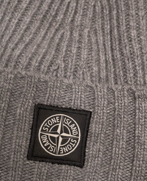 Stone Island Children's gray hat with wool and cashmere L2S16N100003S00M3