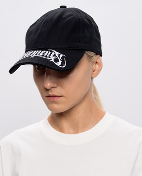 Vetements Black cap with logo embroidery UA66CA140B