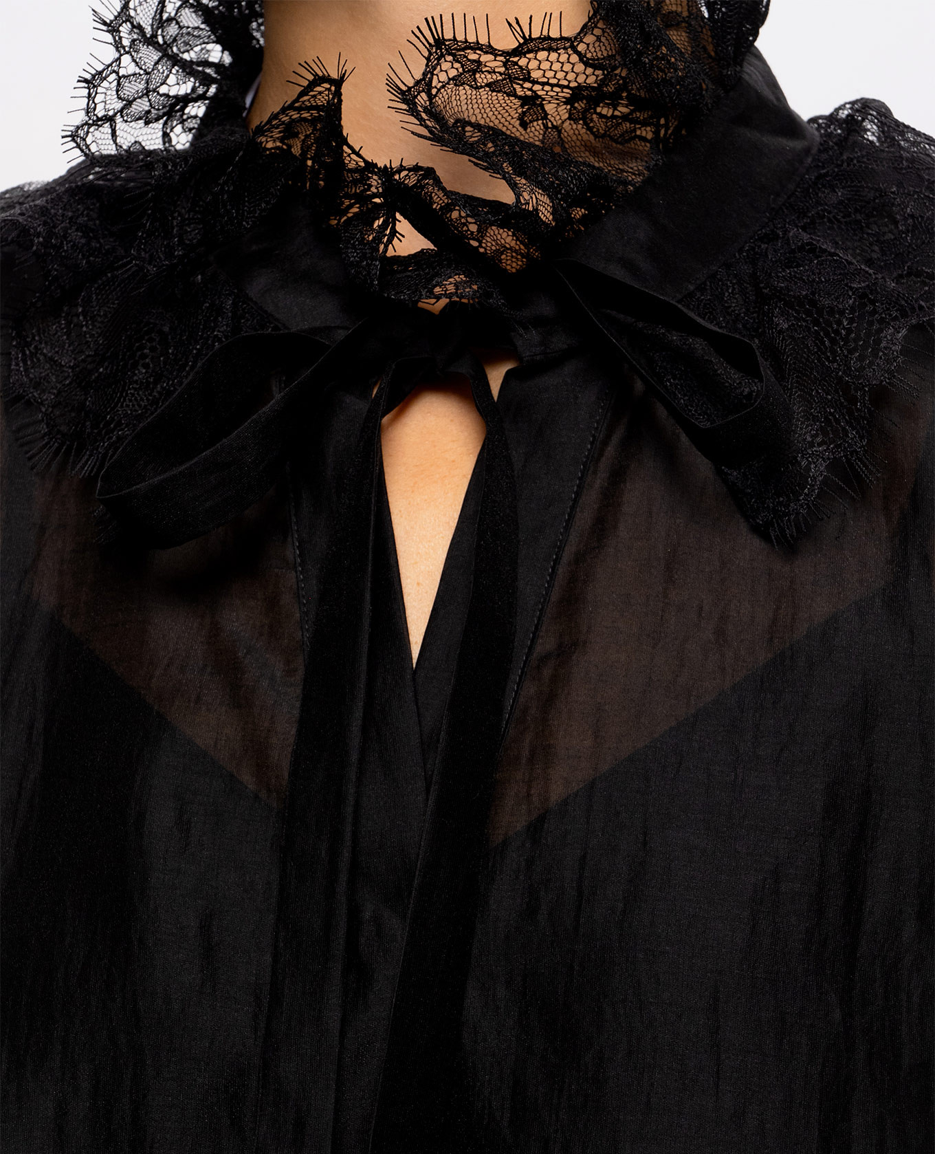 Black blouse with lace Twinset 5