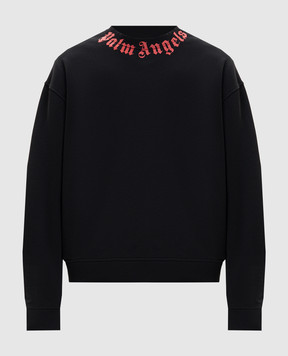 Palm Angels Black sweatshirt with contrast logo PMBA08HS26FLE004
