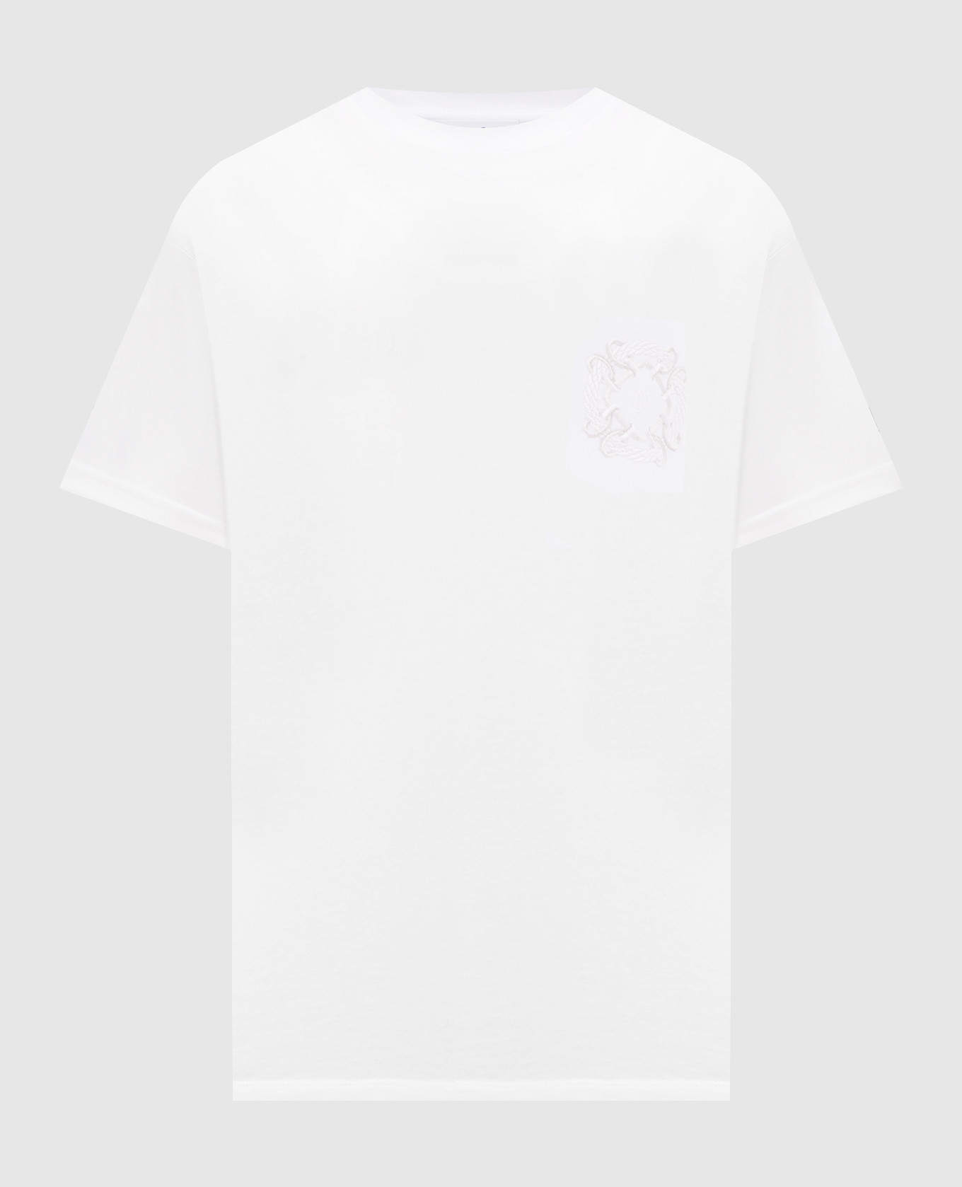 White T-shirt with monogram embroidery