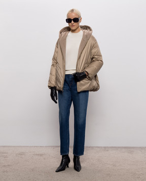 Max Mara Beige reversible down jacket CLOWN with cashmere MTCCLOWN