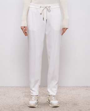 Peserico White pants with wool P04302J03122A
