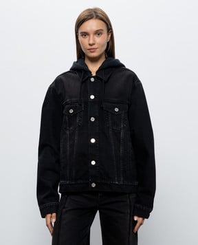 Vetements Black denim jacket with hood MH27DJ068B