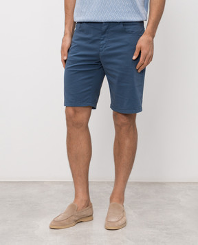 Stefano Ricci Blue shorts with embroidered monogram logo M8T6100080TFANT