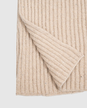 Brunello Cucinelli Children's beige scarf with cashmere and wool with lurex BBMM77069A