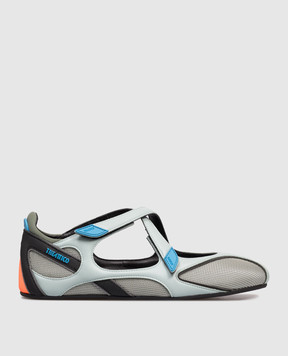 The Attico Blue Floor 01 logo combination ballet flats 260WSH00871MIX062AA