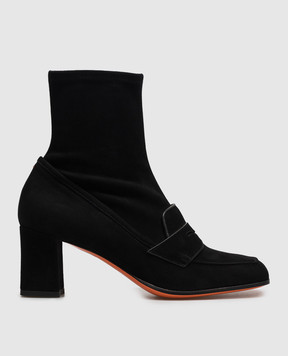 Santoni Black suede ankle boots WTOR72445HI2NUEH