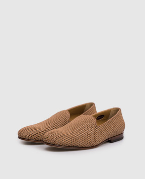 Sturlini Brown raffia slip-ons U1852