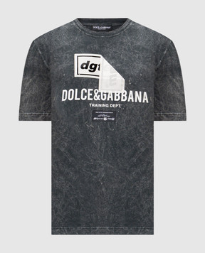 Dolce&Gabbana Grey T-shirt with logo print G8RN8TG7POI