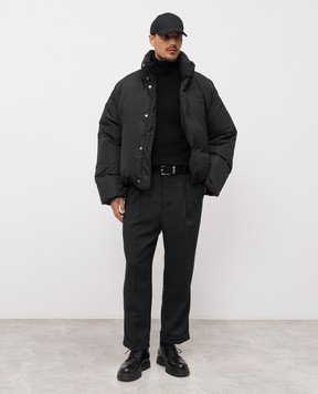 Ami Paris Black down jacket with emblem HJK818PL0039