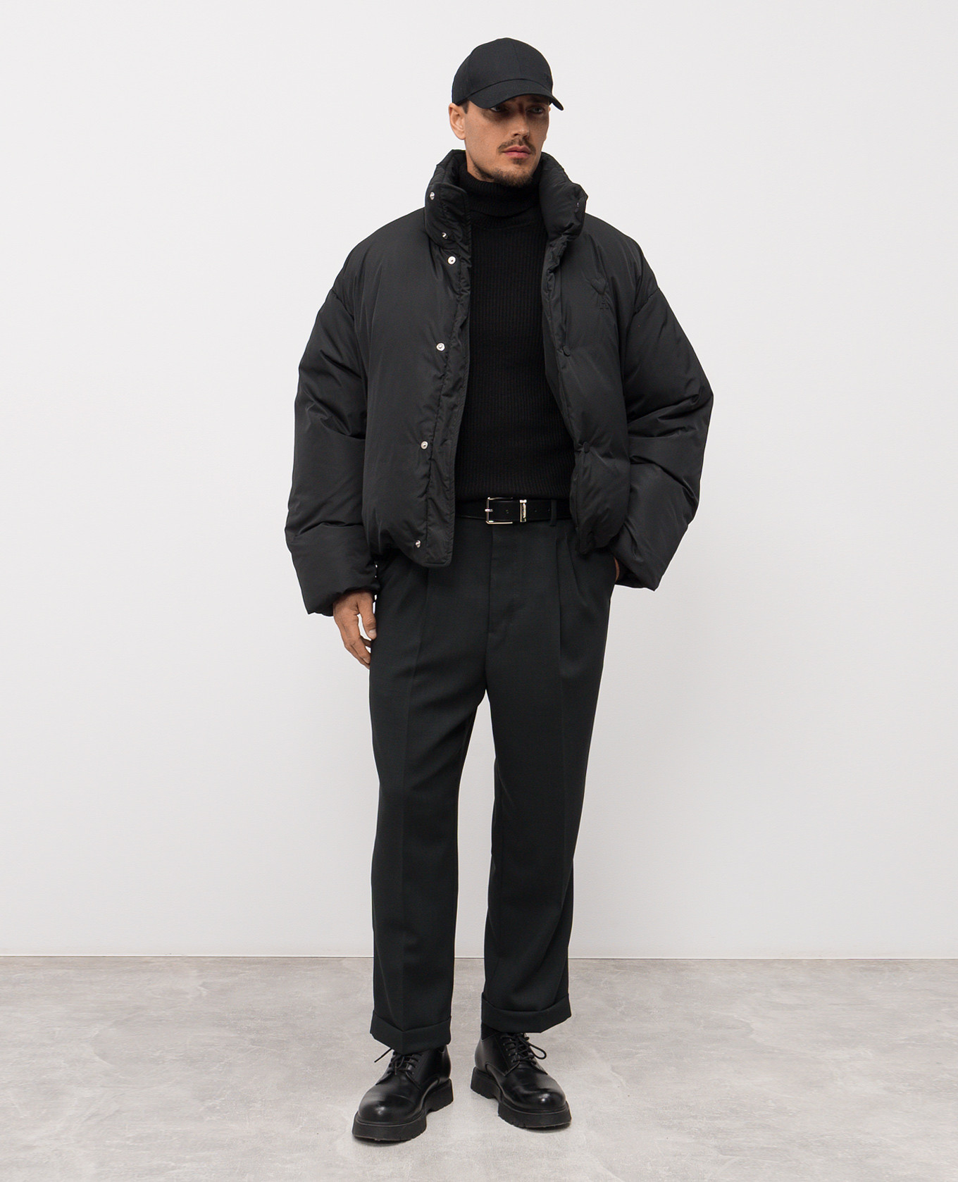 Black down jacket with emblem Ami Paris 2