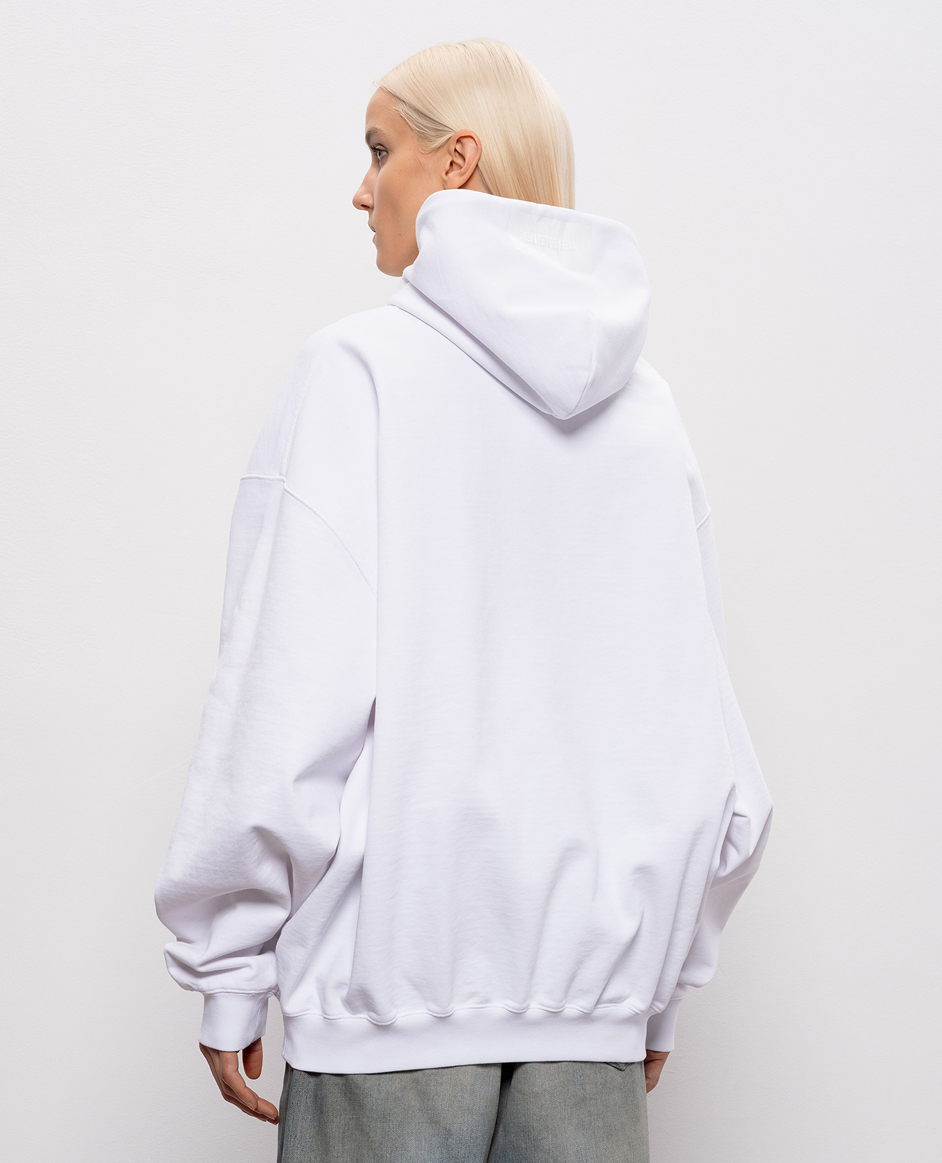 White hoodie with logo print Vetements 4