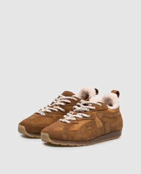 Inuikii Maribella brown suede sneakers with fur 10010010611