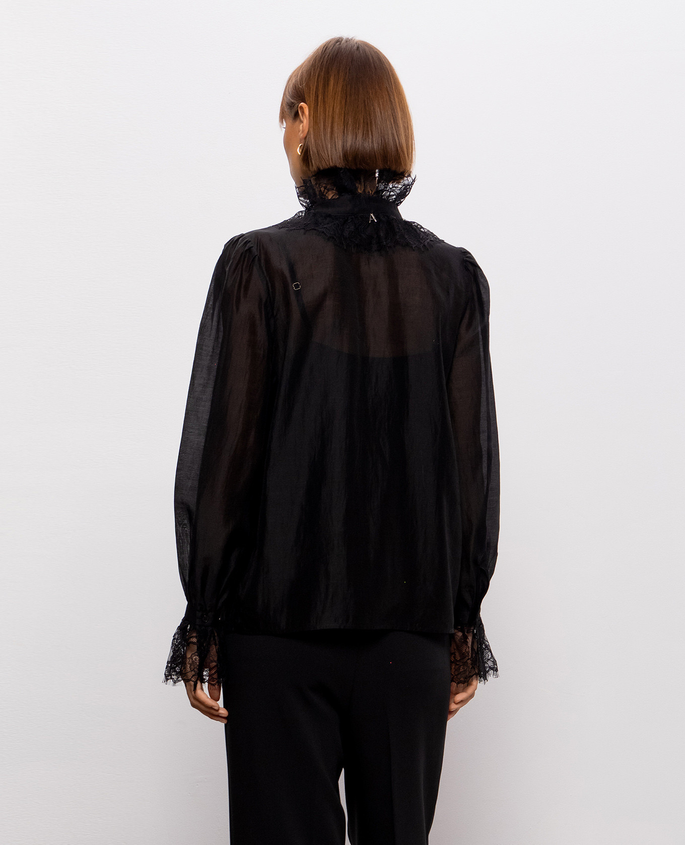 Black blouse with lace Twinset 4