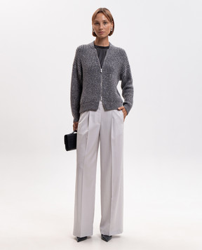 Peserico Gray silk blouse A06865B2372