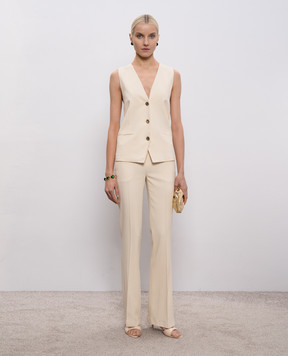 Twinset Beige flared pants with logo 261TP2225