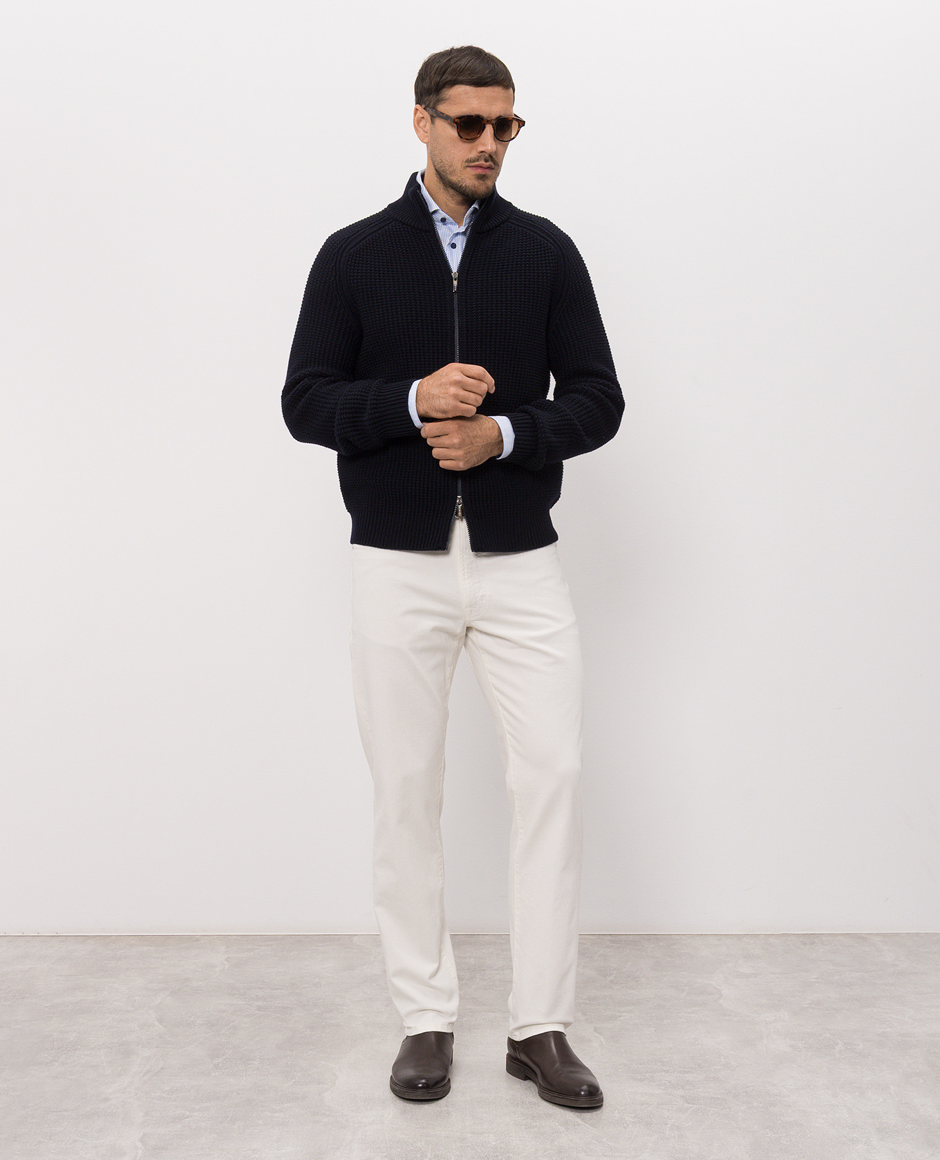 Blue wool cardigan Peserico 2
