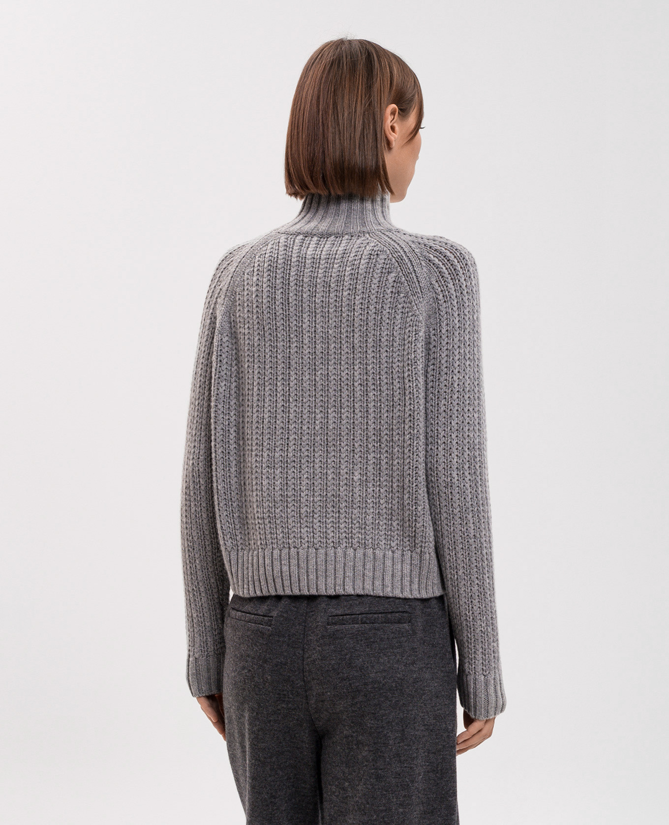 Gray wool and cashmere sweater Allude 4