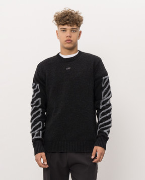 Off-White Gray sweater with wool 44MHE087F26K001