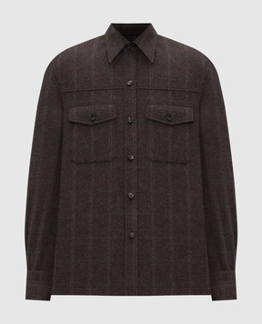 ISAIA Brown checkered shirt OSH01798158
