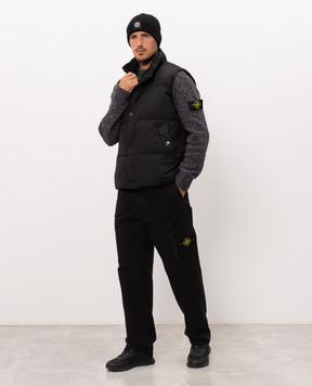 Stone Island Black cargo pants with logo patch L2S153100015S0211