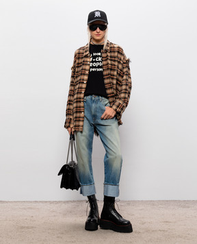 R13 Blue jeans with cuffs R13WD111D026A