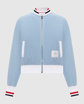 Thom Browne Blue sports jacket with logo patch FJT436AJ0194