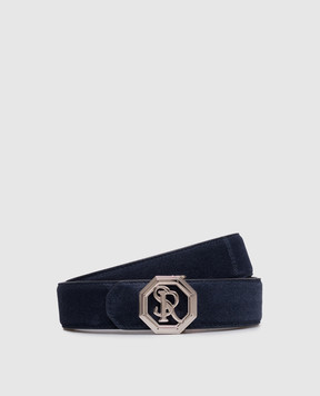 Stefano Ricci Blue suede belt N381SDC366P