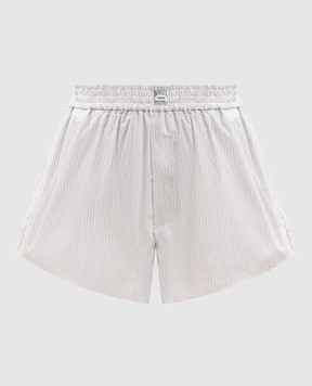 Maison Margiela MM6 White striped shorts with logo S52MU0134M35730