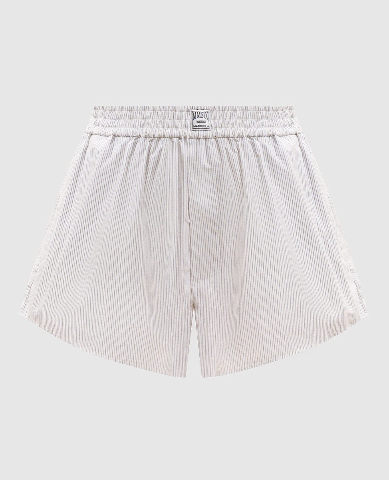 Short blanc à rayures avec logo