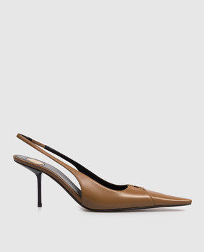 Saint Laurent Brown leather slingbacks BABYLONE BRETEUIL 858966AADF1