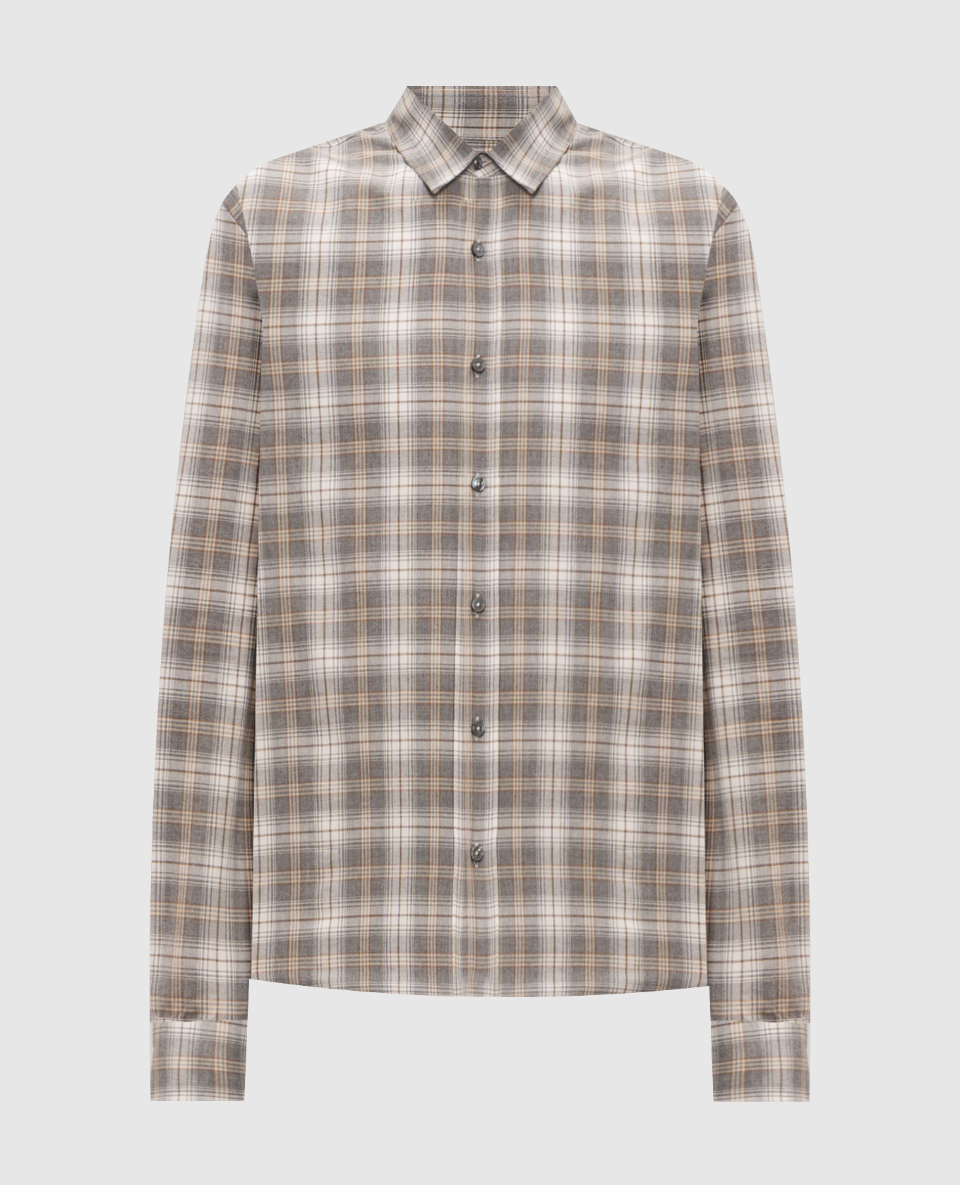 Gray checkered shirt Peserico